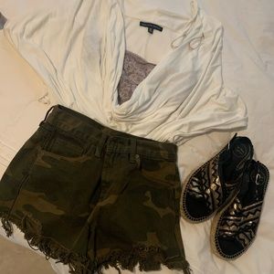 Off white loose wrap top